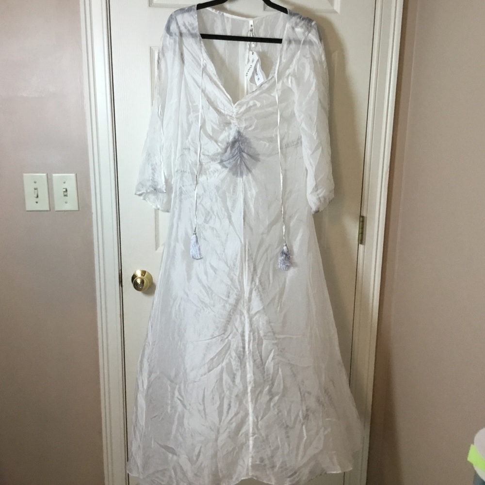 Florabella NWT White Silk Sheer Dress/Cover Up - S
